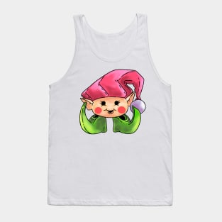 X-Mas Elf Lady Christmas Gem Biscuit Tank Top